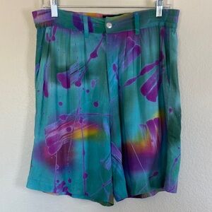 Synchronicity pleated shorts multi-colored size medium
